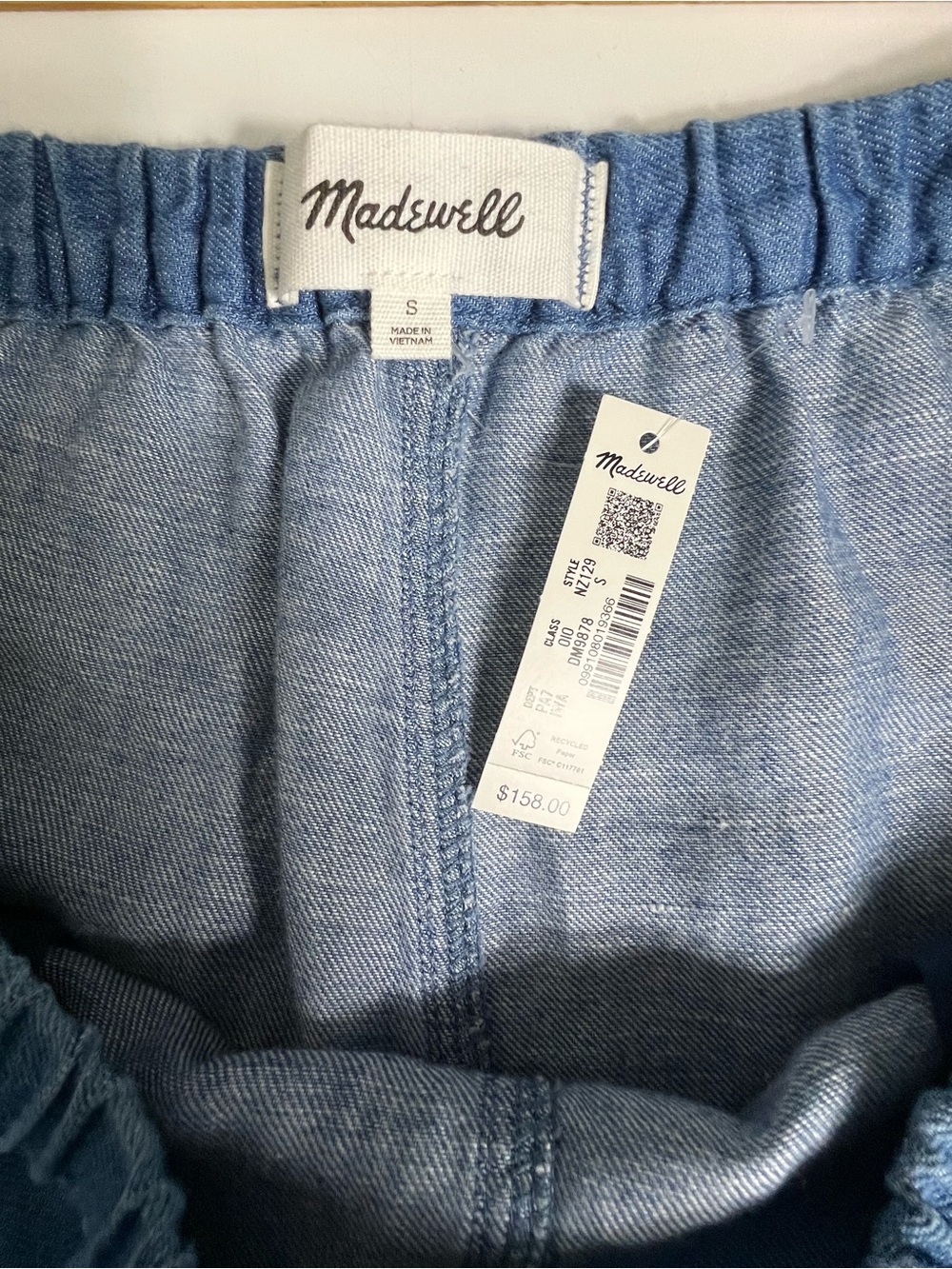 Madewell Pull-On Jeans in Cotton-Linen Denim. Color Irving WashRigid Size S - Picture 12 of 12